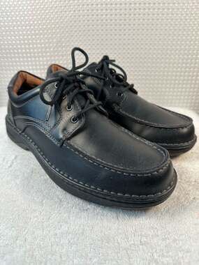 Streetcars Tucson Black Leather Moc Toe Oxfords